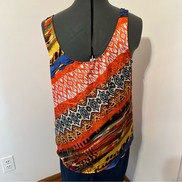 Allen B. By Allen Schwartz print tank top size large - Picture 2 of 6